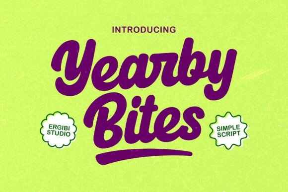 Yearby Bites: A Charming Script Font for Engaging Visuals